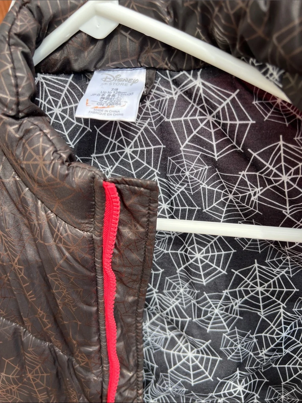 Disney Black and Red Spider-Man Quilted Vest for Kids